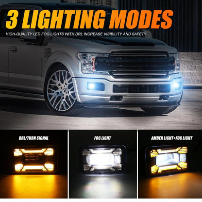 Lot de 2 60 W LED antibrouillards avec DRL/ clignotant pour Ford F150 2015 2016 2017 2018 2019 2020 – vue 2 – NOVADOMIO