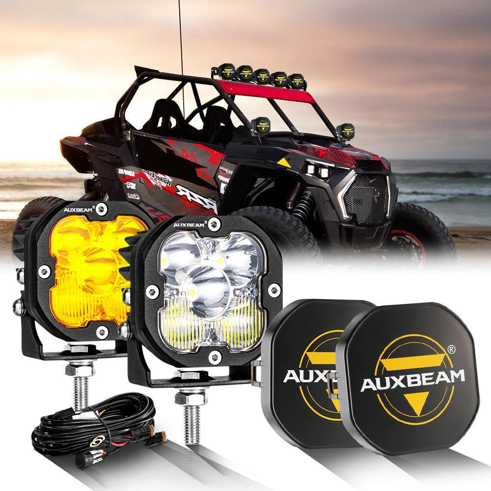 3 Inch 80W 9600LM LED Pods Lights blanc&orange pour ATV UTV SIDE BY SIDE 4X4 – vue 18
