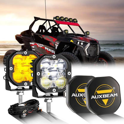 3″ 80 W 9 600 lm projecteurs LED compacts blanc&orange pour ATV UTV side-by-side 4×4 – vue 18 – NOVADOMIO