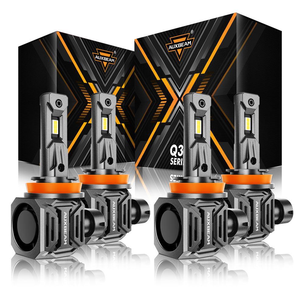 H11+H11 Ampoules de phare LED Q30 série Brightest Wireless 110W 24000LM 6500K blanc froid – 4 ampoules