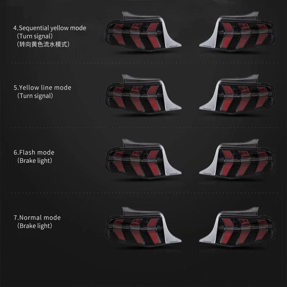 LED bloc de feux arrière avec 5 Modes clignotant 2 Modes Brake Lighting Smoked pour 2010-2012 Ford Mustang 5th Gen (S-197 II…