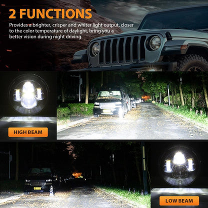 AUXBEAM 7″ LED Halo phare de remplacement pour Jeep Wrangler TJ CJ JK – vue 8 – NOVADOMIO