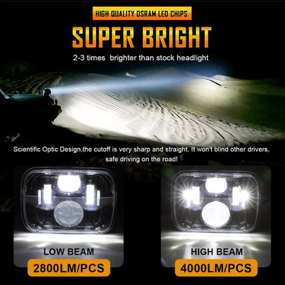 Lot de 2 110 W 7×6 éclairage LED phares pour GMC – vue 2 – NOVADOMIO