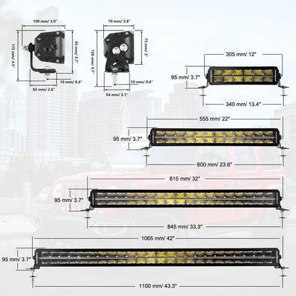 SP série 12″/22″/32″/42″/52″ Driving Beam Barres lumineuses – vue 14 – NOVADOMIO