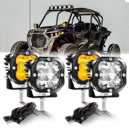 3″ 80 W 9 600 lm projecteurs LED compacts blanc&orange pour ATV UTV side-by-side 4×4 – vue 17 – NOVADOMIO