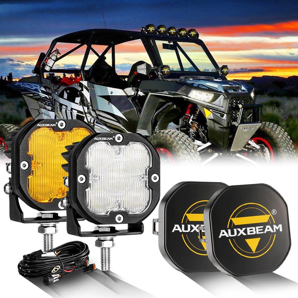 3 Inch 80W 9600LM LED Pods Lights blanc&orange pour ATV UTV SIDE BY SIDE 4X4 – vue 28