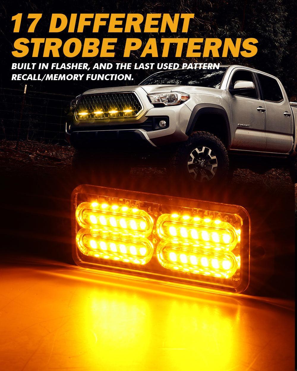 (4PSC/SET) 24LED Emergency Surface Mount Grill feu à éclats pour Trucks Vehicles ATV RV Cars Van – vue 2