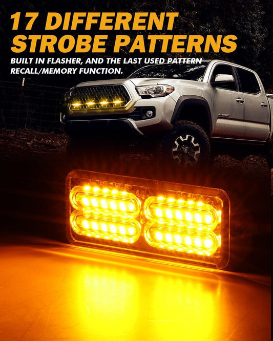 (4PSC/kit) 24LED Emergency Surface Mount Grill feu à éclats pour camions véhicules ATV RV automobiles Van – vue 2 – NOVADOMIO