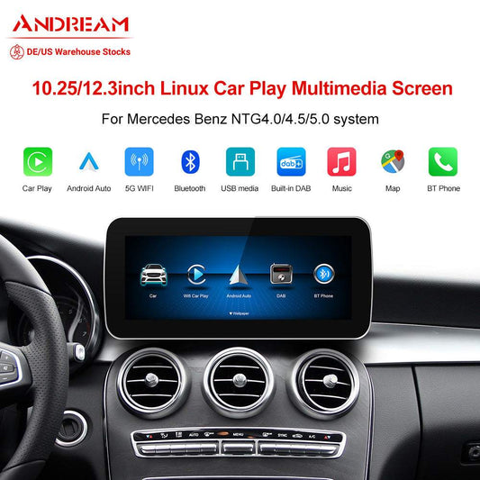 Autoradio GPS Andream pour Mercedes E-Class GLE GLC GLK NTG4.0 NTG4.5