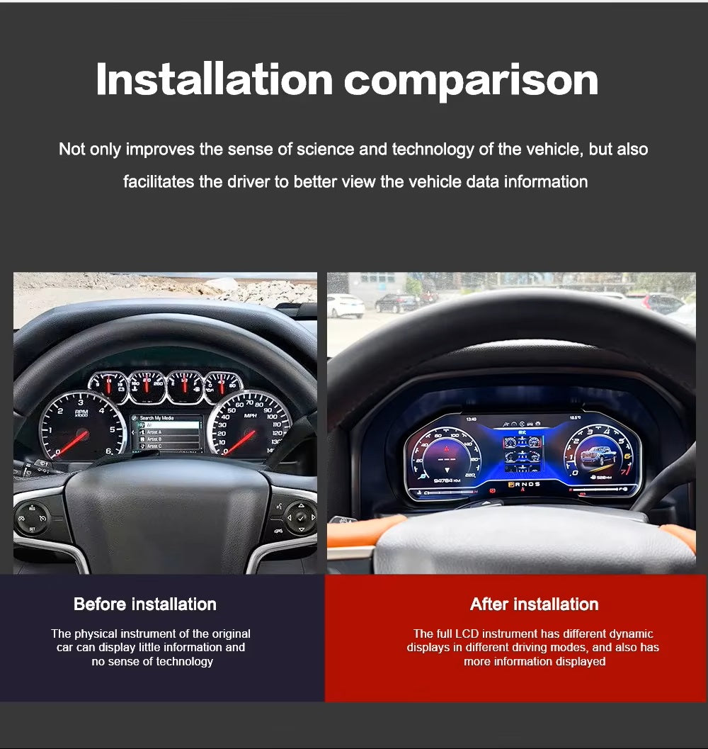 Virtual Cockpit Chevrolet / GMC Silverado / Sierra 2013-2020 LCD 12,3″ – NOVADOMIO