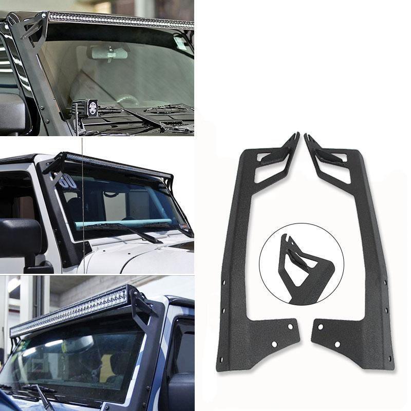 50" Straight Barres lumineuses Windshield Mounting Brackets pour 2007-2017 Jeep Wrangler JK