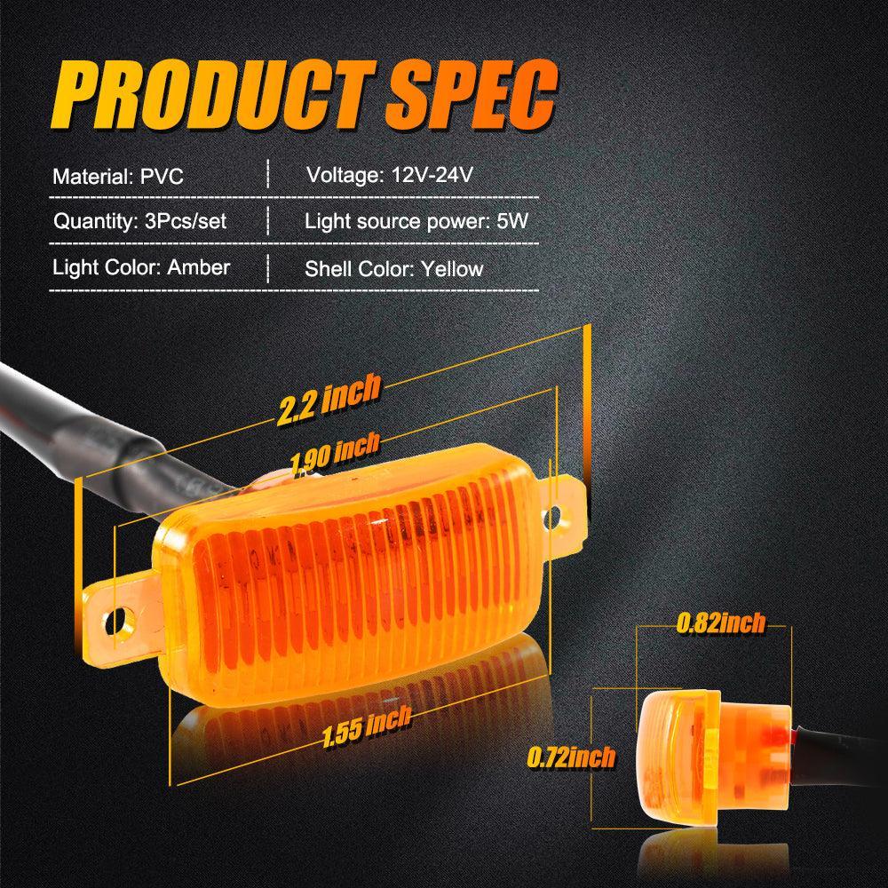 (3pcs/set) LED Front Grille Lights Raptor Style orange Light Fit pour Dodge Ram 1500 2500 3500 (orange shell/ Smoked shell）…