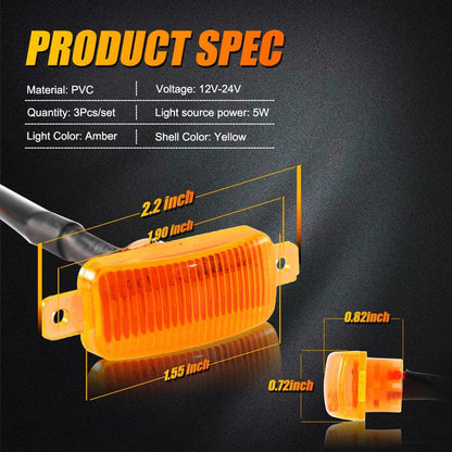 Lot de 3 LED avant feux de calandre style Raptor orange éclairage pour Dodge Ram 1500 2500 3500 (orange shell/ boîtier fumé)