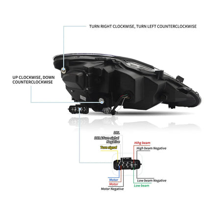 LED bloc optique avant Matrix Projector noir pour 2006–2012 Lexus IS250/IS250C/IS350/IS220d & 2008–2014 ISF (XE20) – vue 10