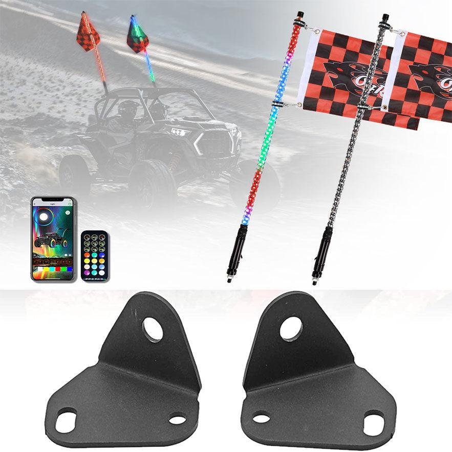 3FT/4FT LED RGB Whip Lights & Rear Pillar Flagpole Light Brackets Combo pour Can-Am Maverick X3 2017 2018 2019 2020 2021
