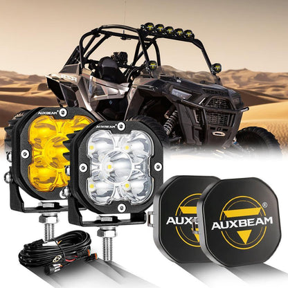 3″ 80 W 9 600 lm projecteurs LED compacts blanc&orange pour ATV UTV side-by-side 4×4 – vue 24 – NOVADOMIO
