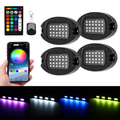 RGBW LED éclairages de soubassement Kit avec Bluetooth APP & Télécommande sans fil, Multicolor Neon éclairage sous caisse