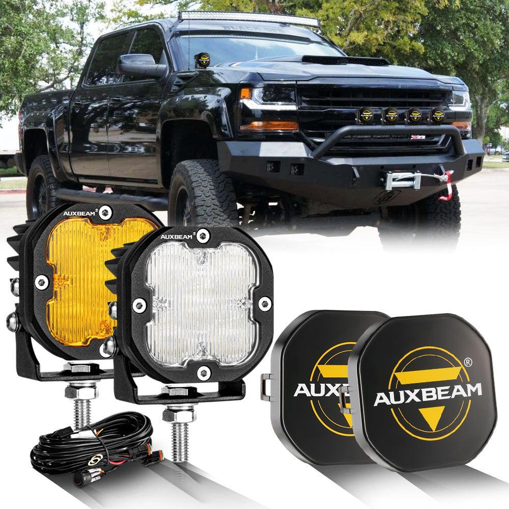 3 Inch 80W 9600LM LED Pods Lights blanc&orange pour CHEVROLET – vue 19