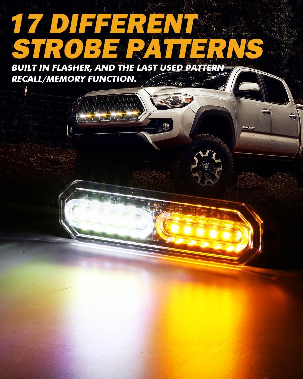 (4PSC/SET) 12LED Emergency Surface Mount Grill feu à éclats pour Trucks Vehicles ATV RV Cars Van – vue 2
