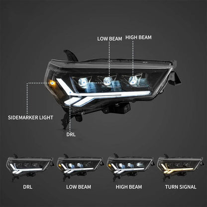 LED bloc optique avant Matrix Projector noir pour 2014–2022 Toyota 4Runner 5th Gen (N280) – vue 4 – NOVADOMIO