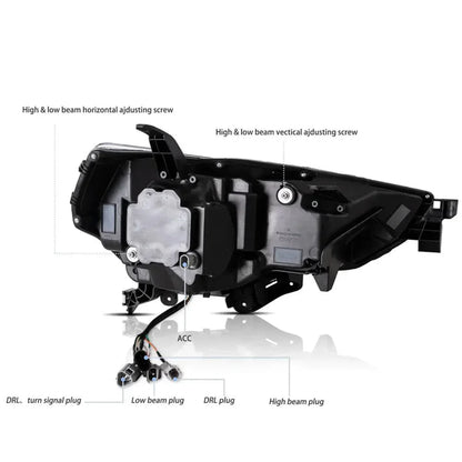 LED bloc optique avant 4 pièces Projector Upgrade pour 2014–2024 Toyota 4Runner – vue 5 – NOVADOMIO