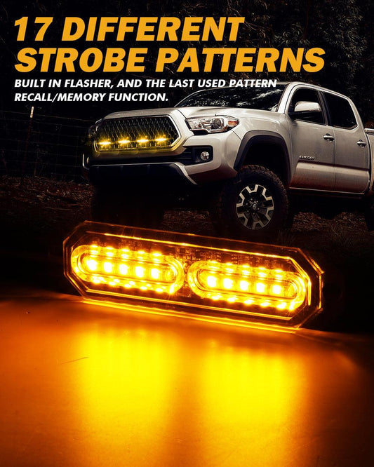 (4PSC/kit) 12LED Emergency Surface Mount Grill feu à éclats pour camions véhicules ATV RV automobiles Van – vue 2 – NOVADOMIO