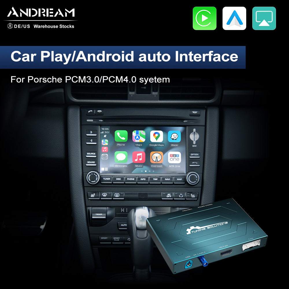 Boîtier CarPlay Android Auto Andream pour Porsche MMI PCM3.0 PCM4.0