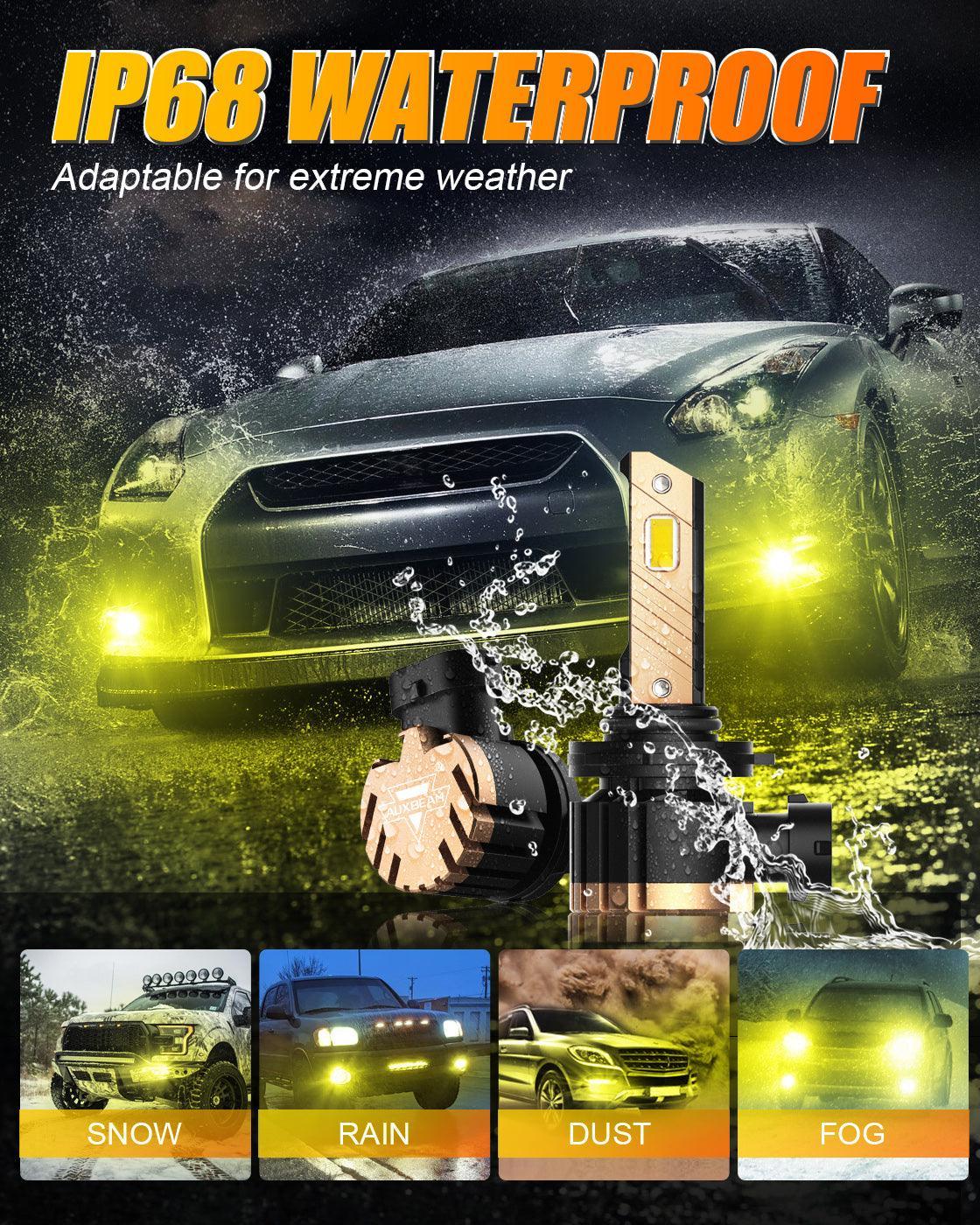9006 HB4 LED Fog Light/DRL Bulbs 44W 8000LM 3000K Golden Yellow Z3 série – 2 ampoules – vue 3