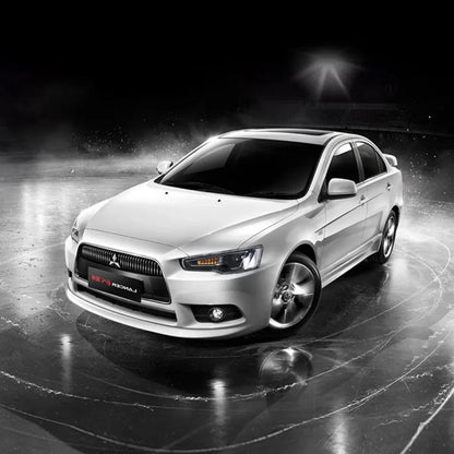 LED bloc optique avant projecteur double faisceau avec Demon Eyes noir pour 2008-2017 Mistubishi Lancer 9th Gen Evo X GSR