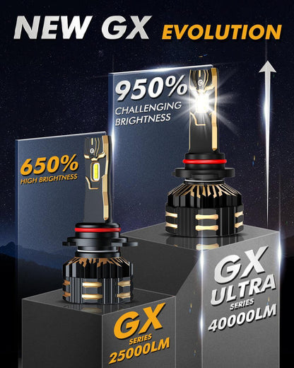 9005+H11 Ampoules de phare LED 240W 40000LM GX-ULTRA série 6500K blanc froid – 4 ampoules – vue 3 – NOVADOMIO