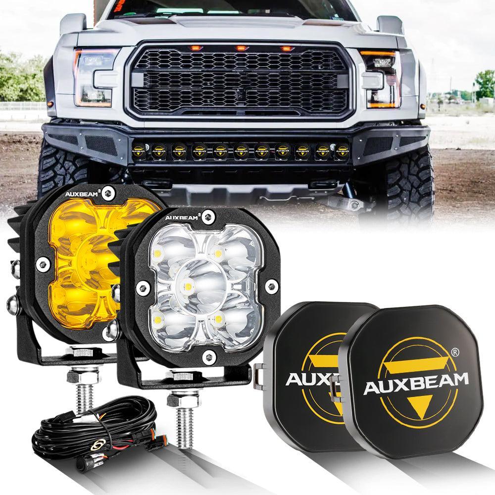3 Inch 80W 9600LM LED Pods Lights blanc&orange pour FORD – vue 18