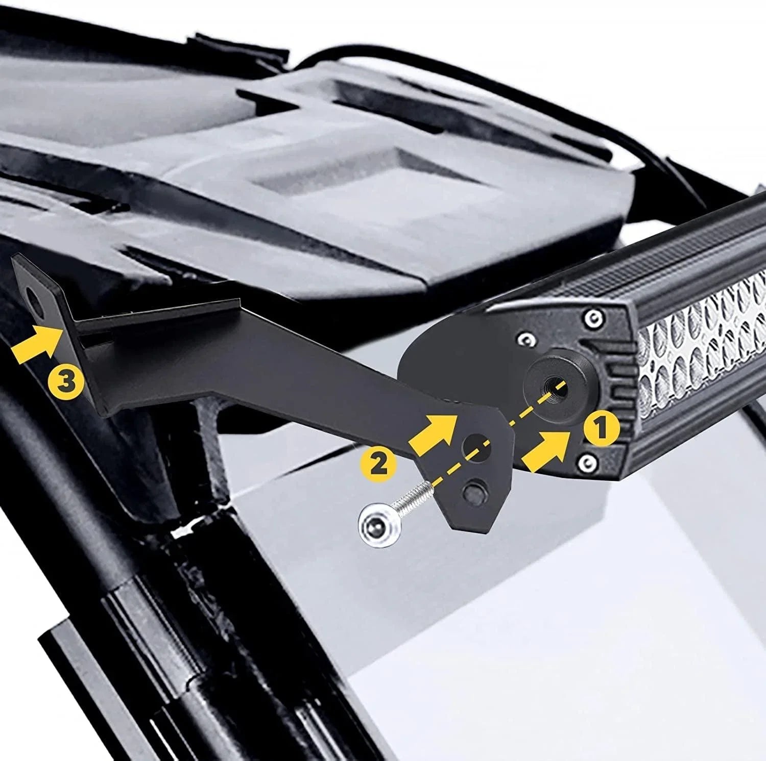 32 Inch 5D-PRO série Dual Row Barres LED & Car Roof Windshield Mounting Brackets Combo pour 2014-2021 RZR XP 1000 and RZR XP…