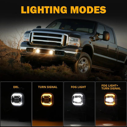 LED antibrouillards avec blanc DRL & orange clignotant pour Ford F250 F350 F450 F550 Super Duty 2005 2006 2007 – vue 2