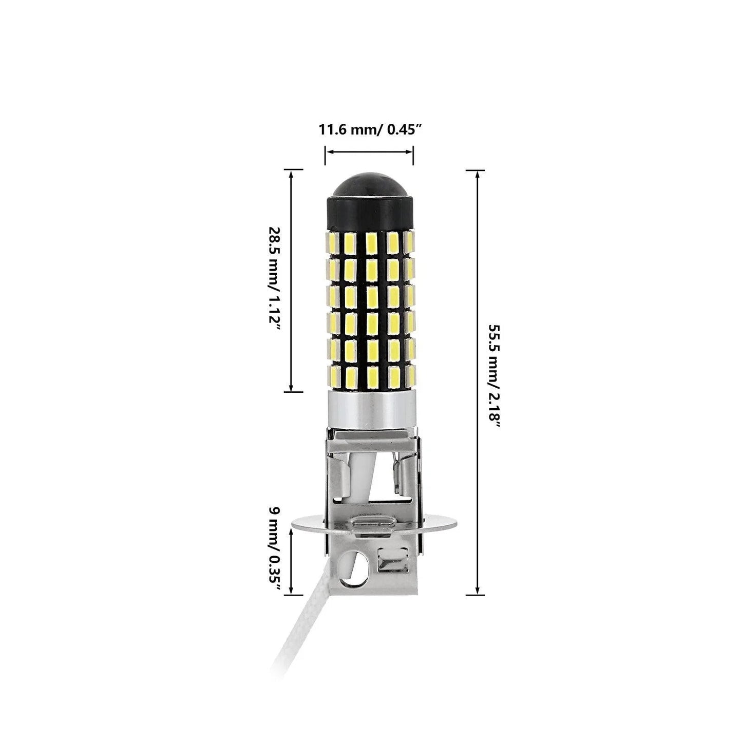 H3 LED Fog Light/DRL Bulbs 6W 2000ML 6500K blanc – 2 ampoules – vue 10