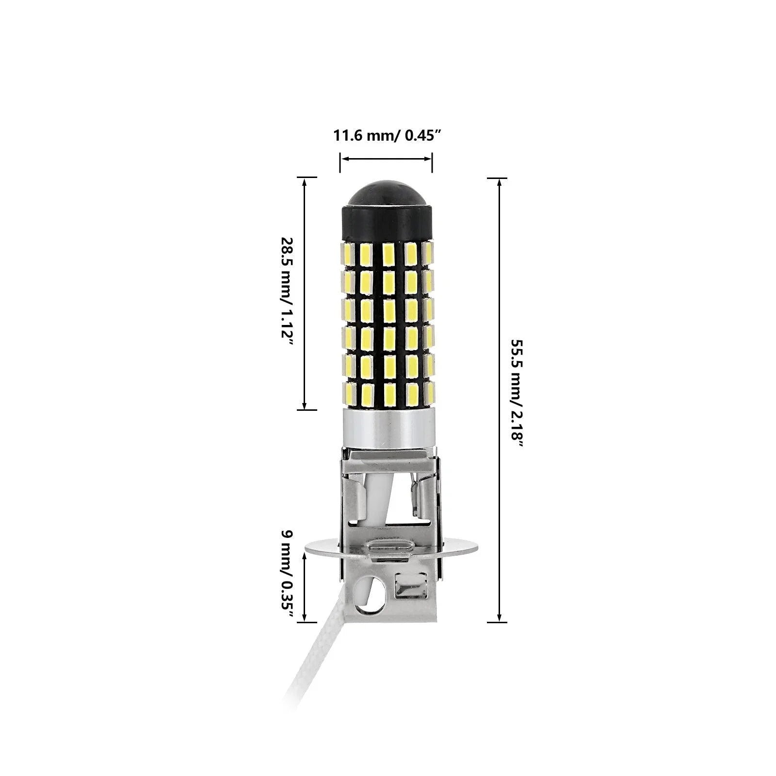 H3 LED Fog Light/DRL Bulbs 6W 2000ML 6500K blanc – 2 ampoules – vue 10