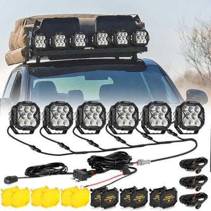 CUBE-Z série 4″ Projecteurs LED compacts tout-terrain avec blanc DRL & feux clignotants orange – vue 27 – NOVADOMIO
