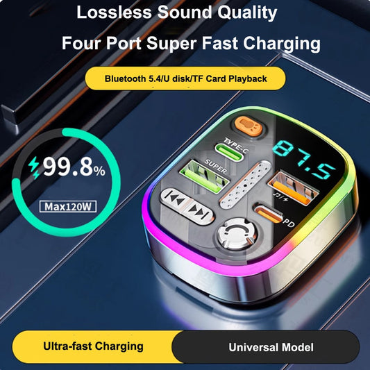 Récepteur Bluetooth de voiture avec qualité sonore sans perte lecteur MP3 Conversion Cigarette chargeur de voiture…