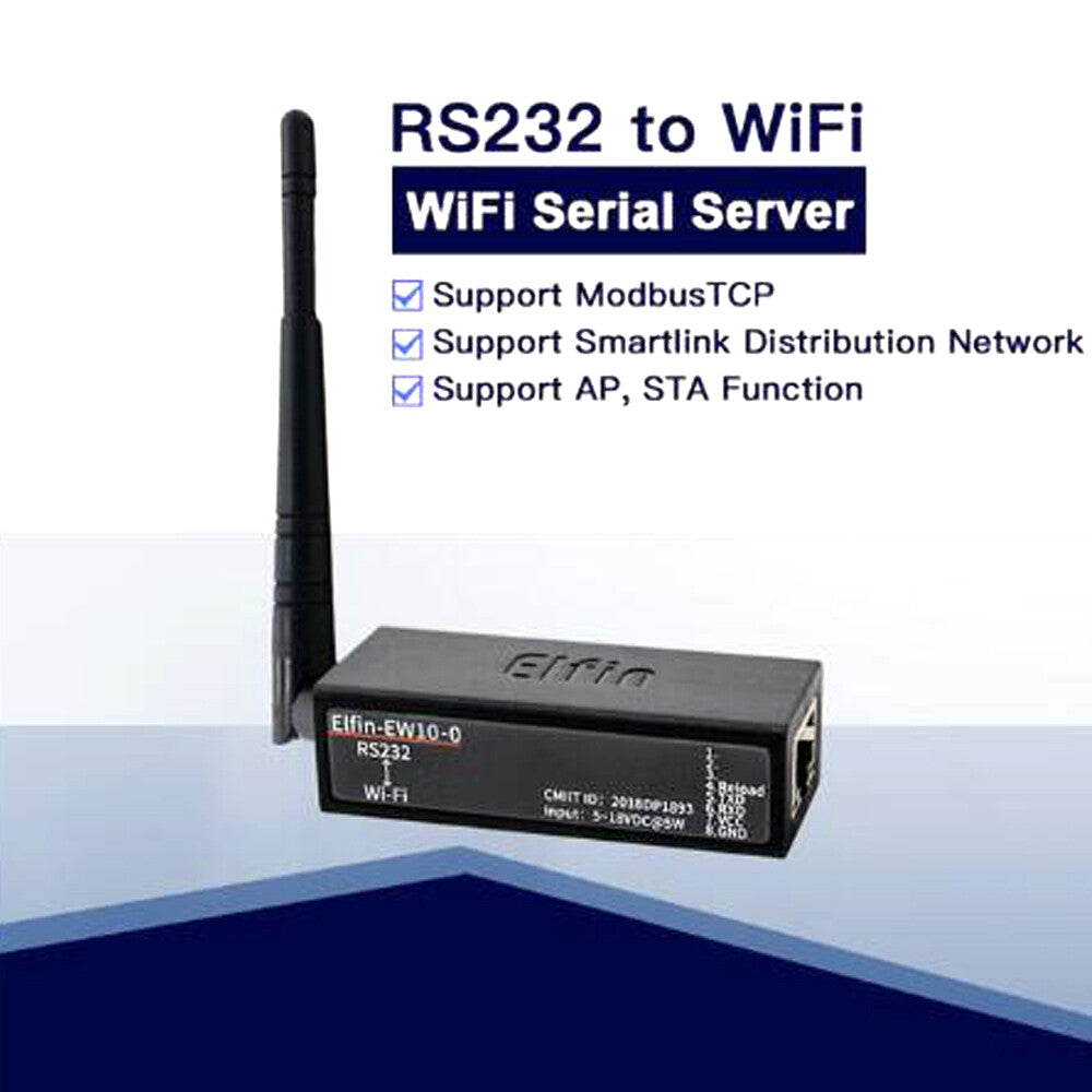 Module de communication sans fil série vers serveur Wifi petit volume RJ45 RS232 – vue principale