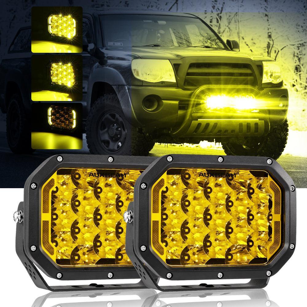 7x5 Inch Rectangle LED Pods orange Spot Driving Lights avec DRL