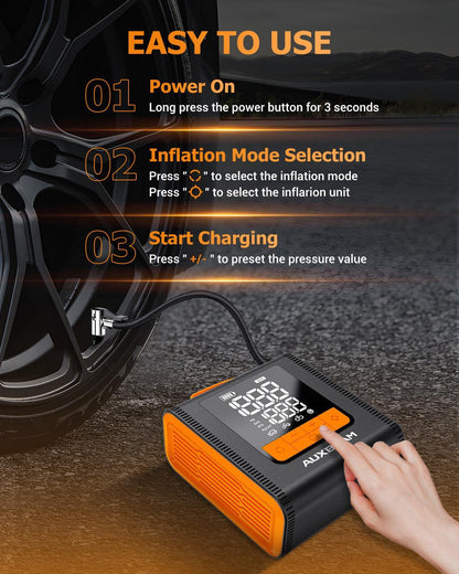 Model-H4 19 mm Cylinder Portable automobile Tire Inflator Air Compressor Pump pour pick-up automobile moto Bike Ball – vue 5