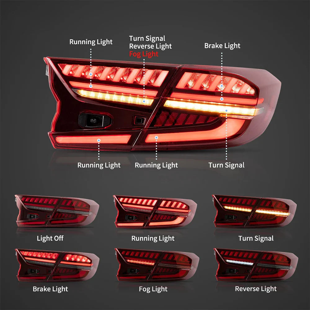 LED bloc de feux arrière avec Full LED Dynamic Welcome Lighting pour 2018-2022 Honda Accord 10th Gen – vue 4