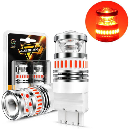 T25 3157 3156 Ampoules LED pour feux stop et arrière 11W 4000LM rouge B1 série – 2 ampoules – NOVADOMIO