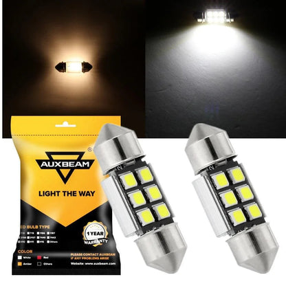 31 mm DE3175 DE3021 DE3022 1.22″ Festoon LED intérieur/plafonnier/lecture/éclairage de plaque ampoules 2.7 W 200 LM 6 500 K