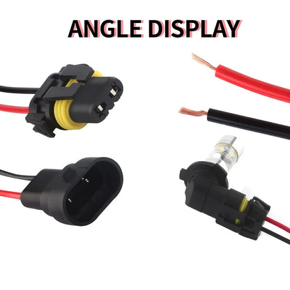9005/9006/9012 LED phare Socket Male & Female Adapter faisceau électrique Connector pour phare/antibrouillard lot de 2 – vue