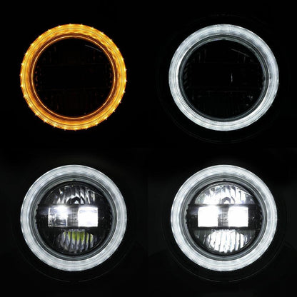 9″ phares LED avec DRL anneau Halo pour Jeep Wrangler JL 2018–2024 (homologation DOT) – vue 2 – NOVADOMIO