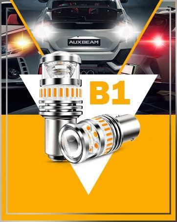 1157 BAY15D Ampoules LED pour clignotants avant/arrière et feux latéraux 11W 4000LM 3500K orange B1 série – 2 ampoules – vue