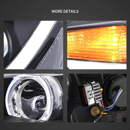 LED bloc optique avant Projector noir pour 2008–2017 Mitsubishi Lancer 9th Gen Evo X GSR 10th Gen (CZ4A) – vue 4 – NOVADOMIO