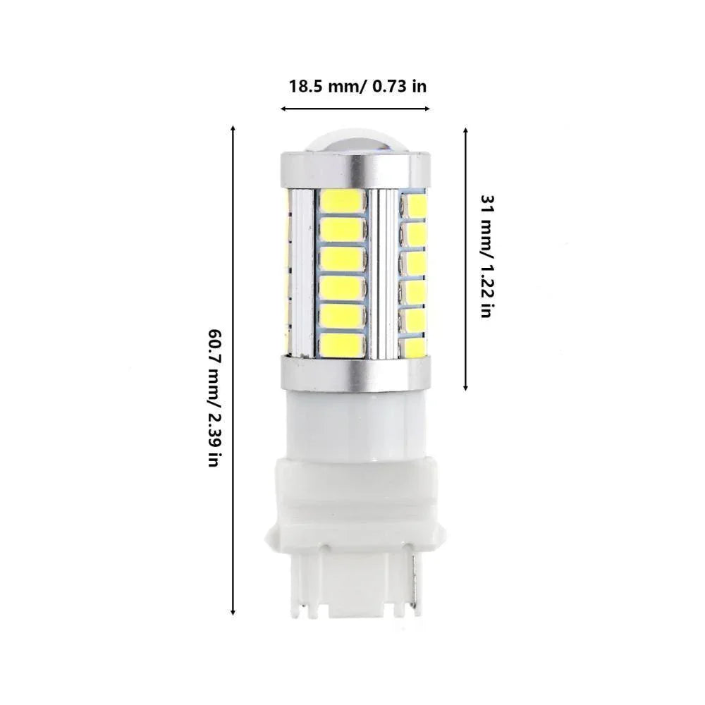 3156 Ampoules LED pour recul, clignotants, stop et feux arrière 20W 4000LM 6500K blanc 33LED série – 2 ampoules – vue 9