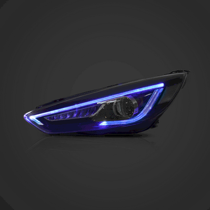 LED bloc optique avant projecteur double faisceau noir pour 2015–2018 Ford Focus 3th Gen Mark III Facelift – vue 10