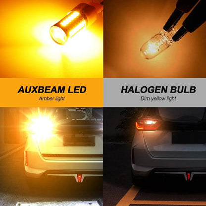 T20 7443 7440 LED clignotant Light Rear/Front, Side Maker Light 20W 4000LM 3500K orange 33LED série – 2 ampoules – vue 2